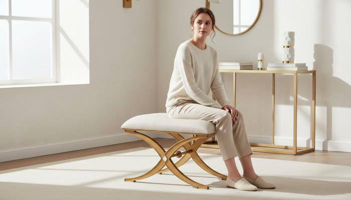 Design stool bench luxury furniture pouf footstool upholstered stool seating stool