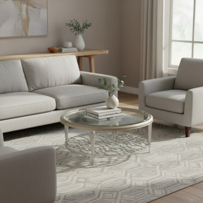 Coffee table side table glass table living room designer table furniture round