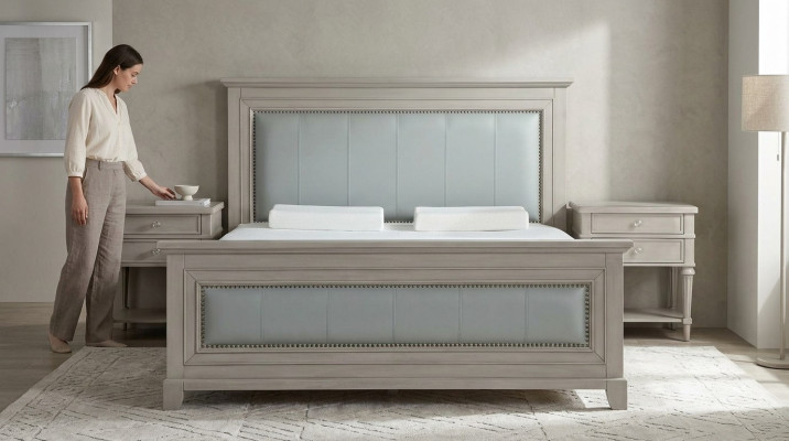 Double bed bedroom hotel marriage luxury bed 2x nightstand 3-piece set