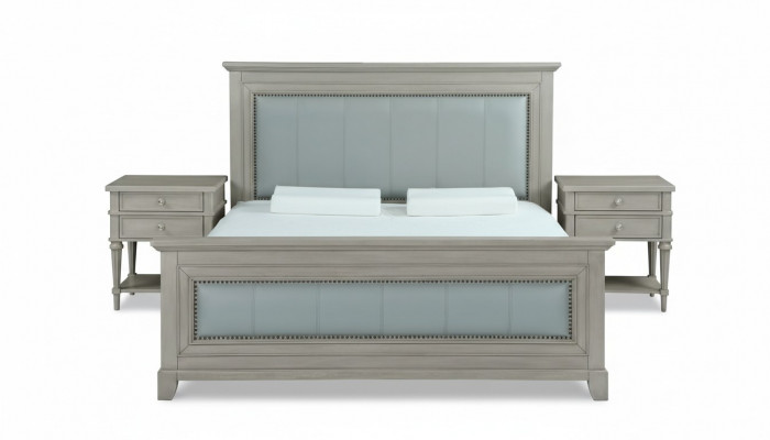 Double bed bedroom hotel marriage luxury bed 2x nightstand 3-piece set
