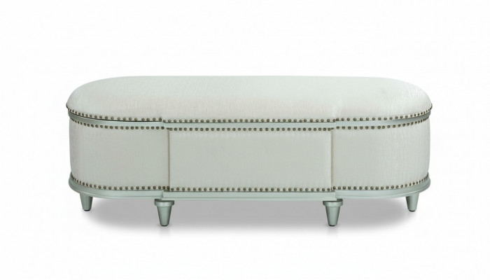 Oval ottoman trunk classic footstool footrest bench seat bench