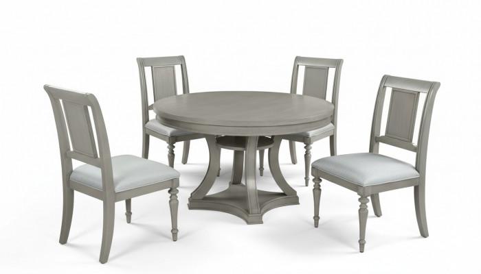 Round dining table armchair set 4x dining group dining table suite luxury wood