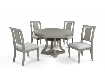 Round dining table armchair set 4x dining group dining table suite luxury wood
