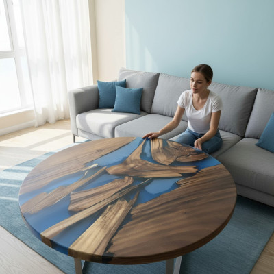 Round tables dining table design table modern sea river furniture 90 cm