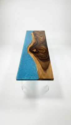 Epoxy resin dining table real decorative wood solid furniture waterfall epoxy table