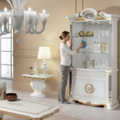 Italian Luxury Furniture Display Cabinet Sideboard Glass Design Cabinet