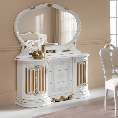 Classic dresser cupboard with mirror XXL cabinet sideboard Italian furniture