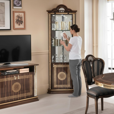 Corner display cabinet, corner cabinet, cabinets, furniture, glass cabinet design, furniture, shelves, new.