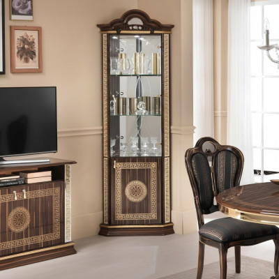 Corner display cabinet, corner cabinet, cabinets, furniture, glass cabinet design, furniture, shelves, new.
