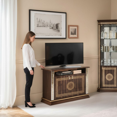 TV cabinet Italian furniture brown wood chests of drawers sideboard shelf luxury new