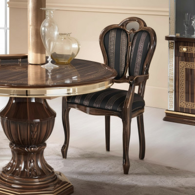 Chair with Armrest Luxury Design Chair Textile Furniture Single Seater Wooden Armchair New