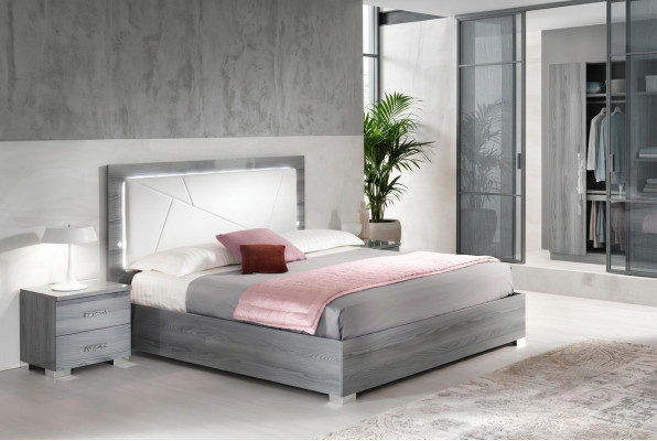 Bedroom 3-piece set Bed 2x Nightstand Console Beds Double Hotel Upholstery