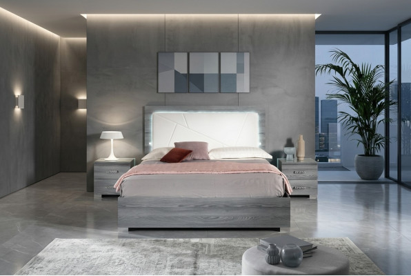 Luxury bed bedroom beds modern wood double sleeping bed gray 160x200 new