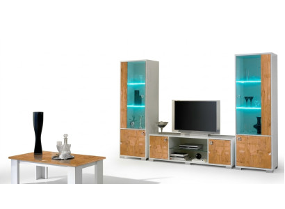 Wall unit 3-piece set. TV stand + 2x display cabinets. Italian design furniture, living room luxury furniture.