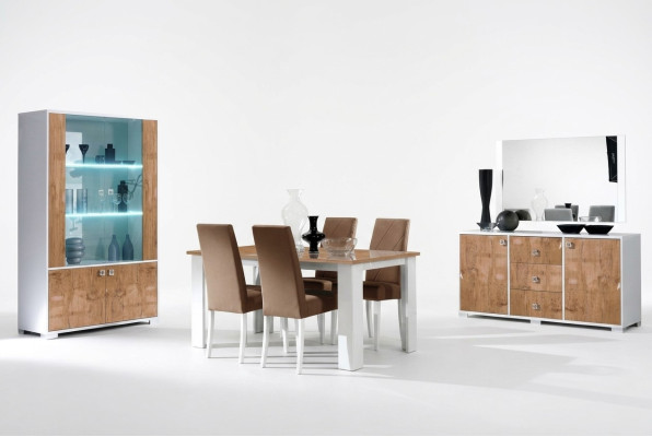 Dining room suite set, RTV table, 4x chairs, 7-piece display cabinet, complete luxury furniture, new.