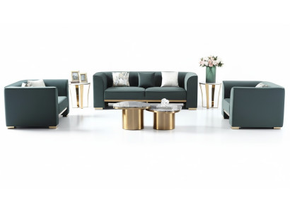 Sofa set 321 seater set 2x side tables 2x coffee tables luxury furniture 7-piece new