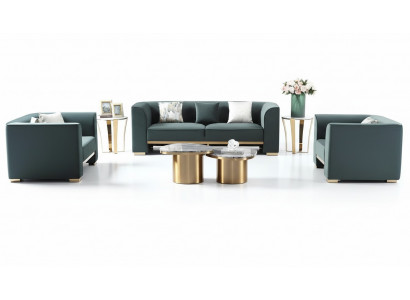 Sofa set 321 seater set 2x side tables 2x coffee tables luxury furniture 7-piece new