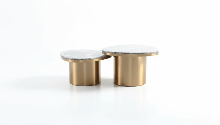 Designer round coffee table, living room table, coffee table, sofa table, marble side table.