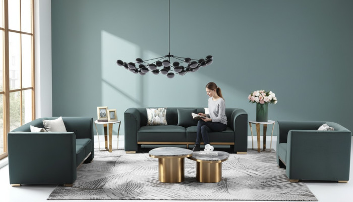 Round Coffee Table Marble Round Tables Side Stainless Steel Double Set of 2 Furniture