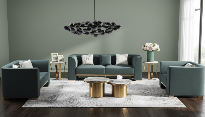 Round Coffee Table Marble Round Tables Side Stainless Steel Double Set of 2 Furniture