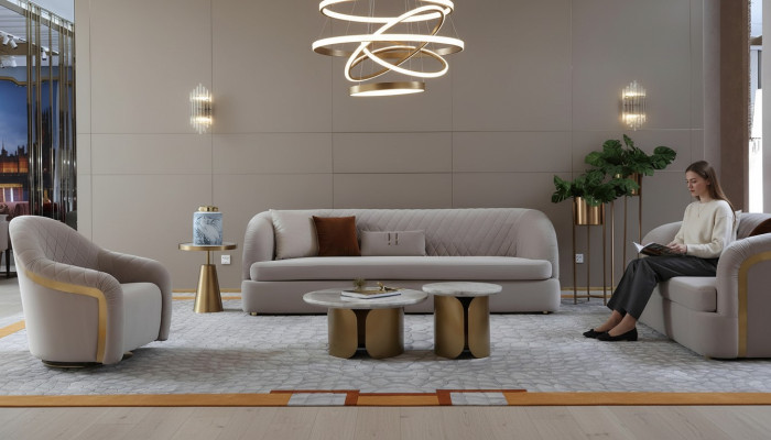 Three-seater textile couch upholstery design sofa 3-seater sofas furniture big sofa new
