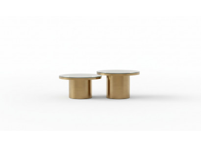 Round Coffee Table Luxury Living Room Table Coffee Table Design Tables Style Furniture 2-piece Set