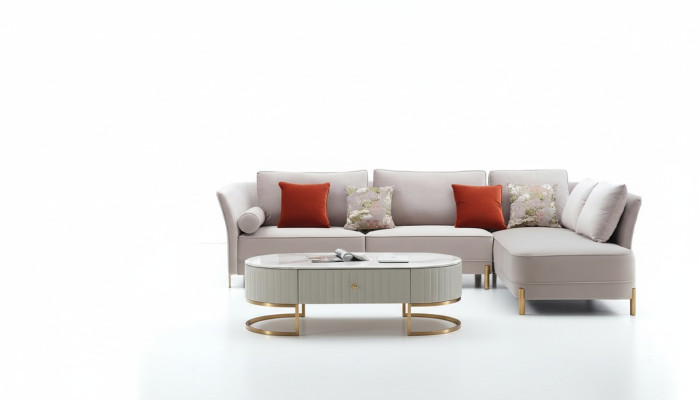 Living room modern sofa corner sofa L-shape coffee table corner sofa upholstery 2-piece set new