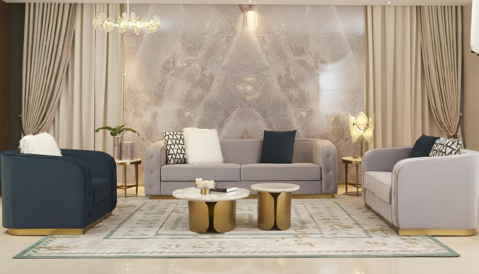 Luxury hotel furniture sitter sofa set upholstered furniture living room three-seater couch