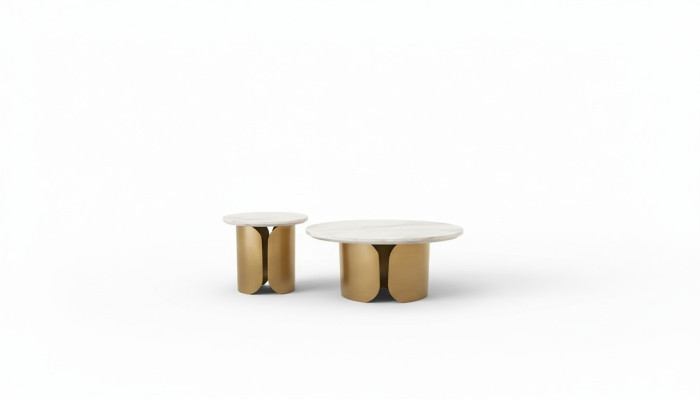 Coffee Table Set 2-Piece Set Suite Coffee Table Tables Designer Round 2-Piece Coffee Table
