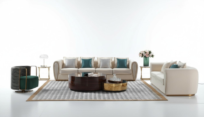 Sofa set 3+2+1 seater set design sofas upholstered couches modern textile relax