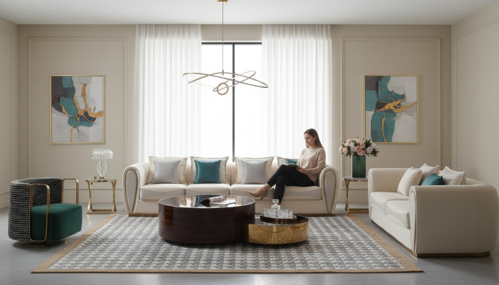 Coffee table side table designer table tables living room table 2-piece set.