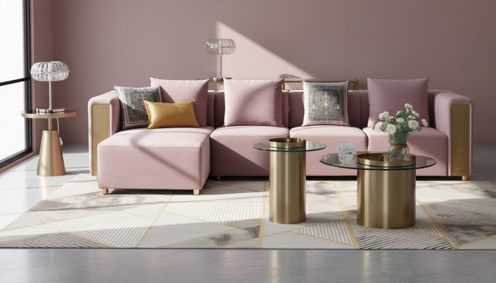 Corner sofa L-shape coffee table upholstery corner living room luxury furniture sofa couch 3-piece set
