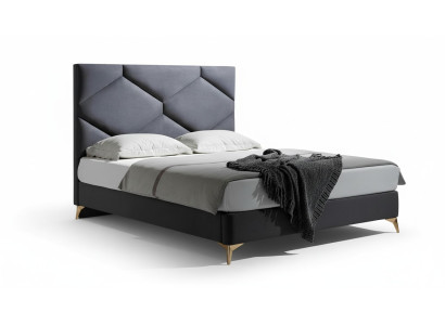 Bedroom set bed + 2x nightstands 3-piece. Nightstand furniture luxury hotel velvet