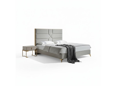 Double bed, bedroom, hotel, matrimonial, luxury, bed, 2x nightstands, 3-piece. New bed set.