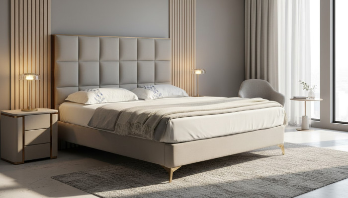 Bed 2x Nightstand 3-piece Bedroom Set Designer Luxury Group New Suite