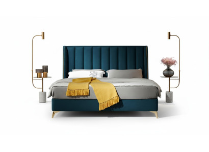 Bedroom set design modern luxury bedroom bed 2x nightstands 3-piece set. New