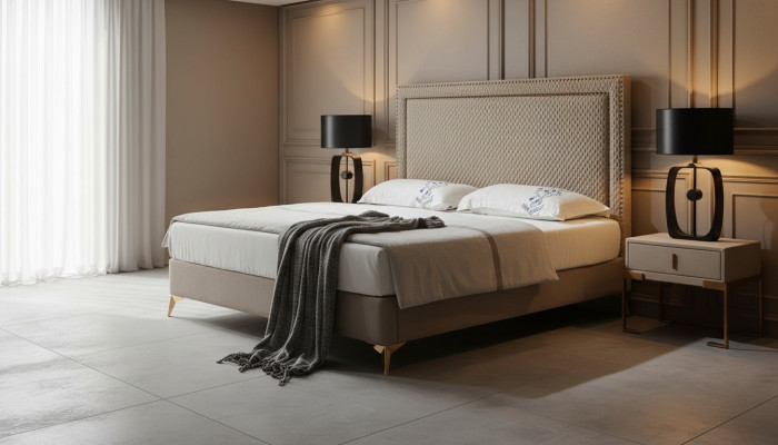 Bed 3-piece. Bedroom Set Design Luxury Bedroom Hotel Furniture 2x Nightstand