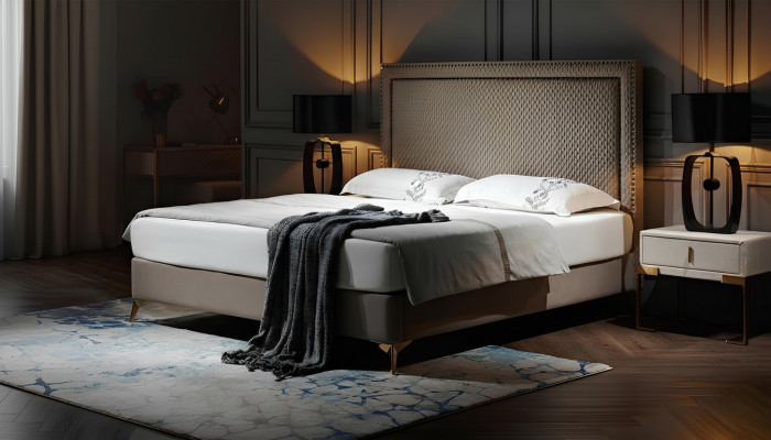 Double bed, bed, matrimonial bed, design, luxury, plush bed, designer bed, leather beds