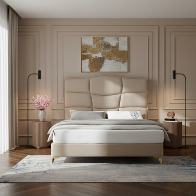 Bedroom double bed 180x200cm luxury bed modern textile new