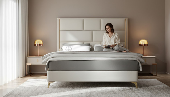 Bed 3-piece. Bedroom Set Design Modern Luxury Bedroom Nightstand Beds