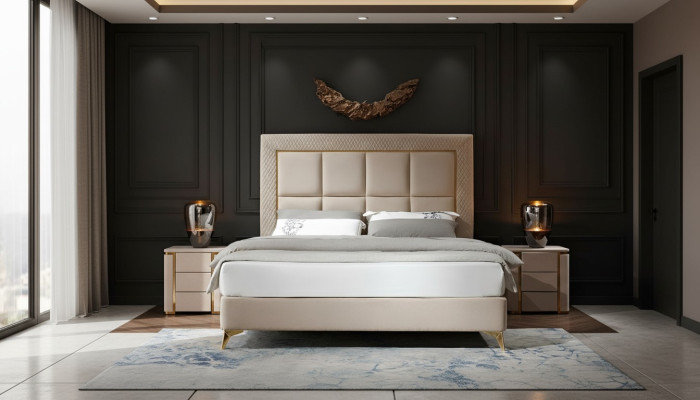Bed 2x Nightstand 3-piece Bedroom Set Design Luxury Bedroom Complete New