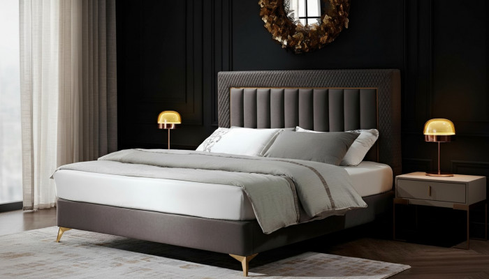 Bedroom Complete Bed 2x Nightstand 3pc. Set Design Luxury Complete Sets