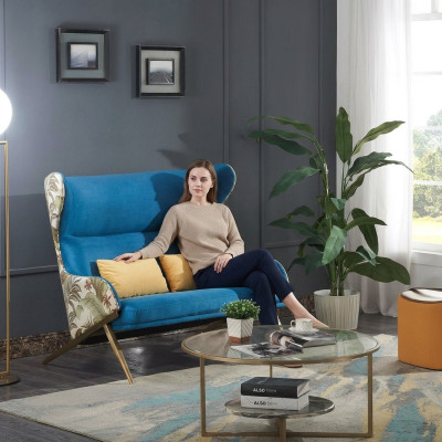 Sofa 2-Seater Design Sofas Upholstered Couches Relax Textile Modern Two-Seater New