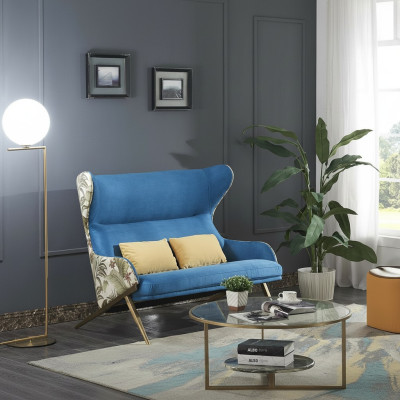 Sofa 2-Seater Design Sofas Upholstered Couches Relax Textile Modern Two-Seater New