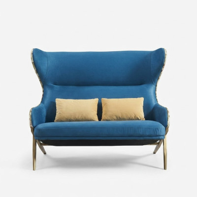 Sofa 2-Seater Design Sofas Upholstered Couches Relax Textile Modern Two-Seater New