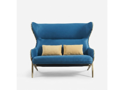 Sofa 2-Seater Design Sofas Upholstered Couches Relax Textile Modern Two-Seater New