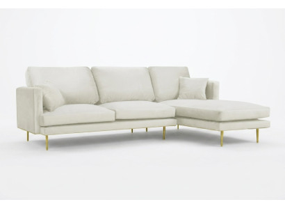 Elegance in white for your exclusive designer sofa in luxurious L-shaped style