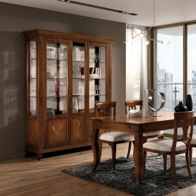 Showcase living room furniture sideboard solid wood display cabinet glass cabinet real wood