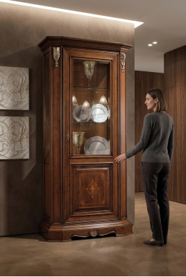 Display glass cabinet, solid wood display cabinet, living room furniture, sideboard made of solid wood.
