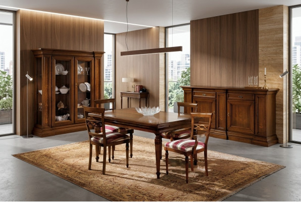 Dining Room Set Classic Real Wood 4-Piece Set Chair Suite 4x Chairs
